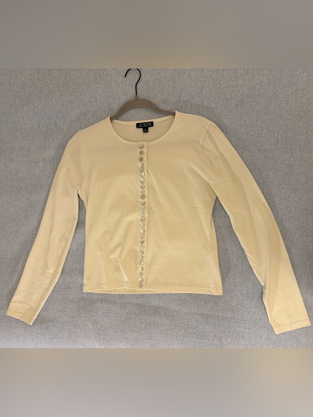 J. Crew Button-Front Long Sleeve Top With Pearl Shell Buttons NWOT